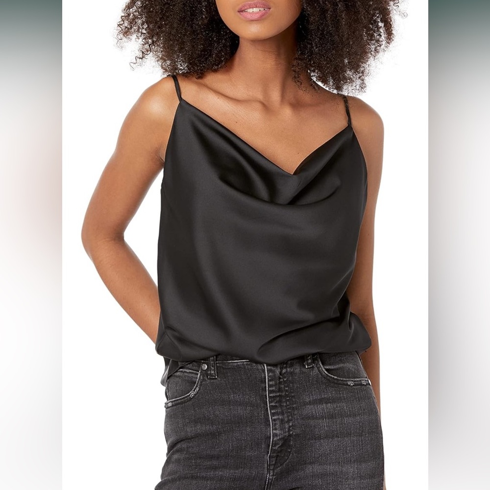 american eagle black cowl neck tank top
